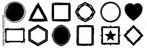  A collection of versatile geometric shapes, including circles, squares, triangles, diamonds, and a star, perfect for adding a unique design element to various projects.