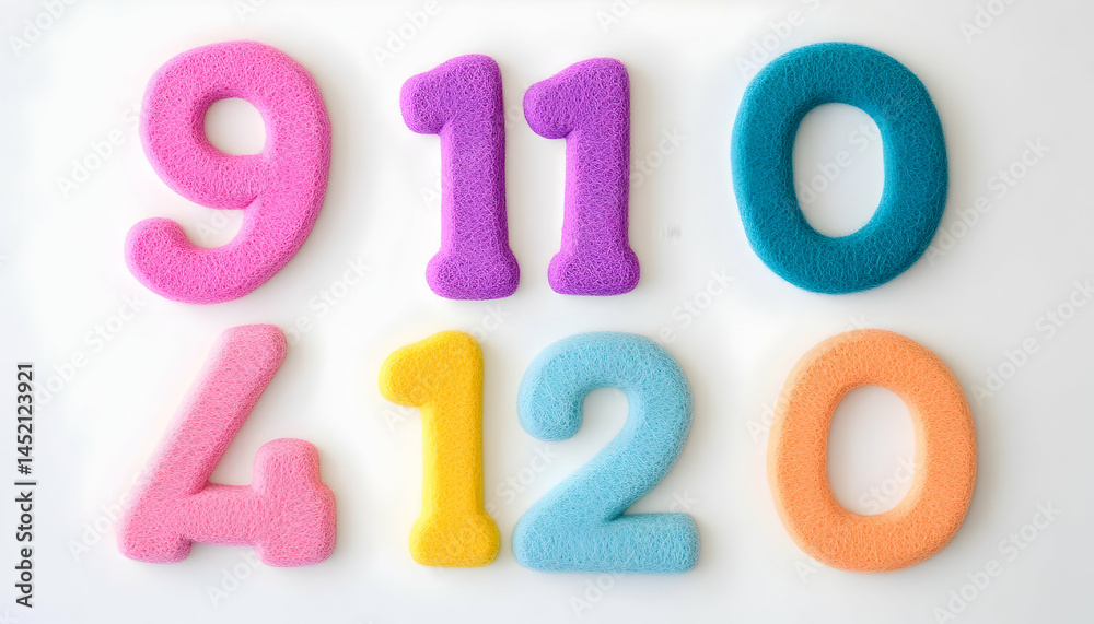 Fototapeta premium Colorful number symbols on white background