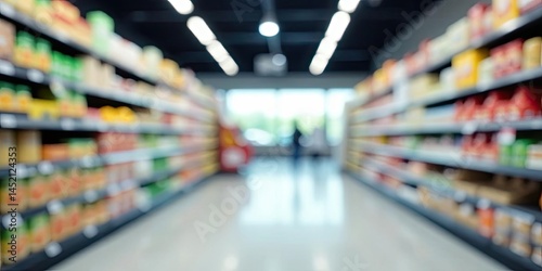 Wallpaper Mural Abstract Blurred View of a Grocery Store Aisle with Colorful Products on Shelves Torontodigital.ca