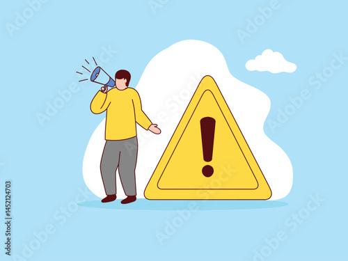 vector illustration Important announcement, attention or warning information, 