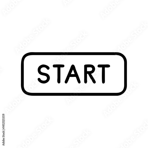 Start button icon in minimal black line style on white background