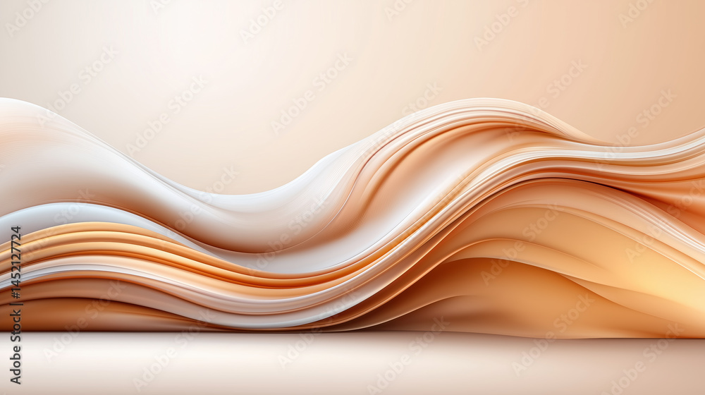 Obraz premium Elegant flowing waves of soft colors create a serene atmosphere