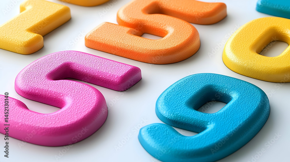 Fototapeta premium Colorful numbers educational material
