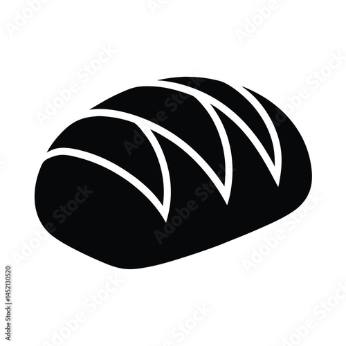 Bread Loaf Stencil Icon Silhouette Vector Illustration