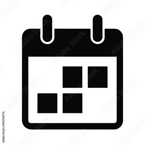 Calendar Date Stencil Icon Silhouette Vector Illustration
