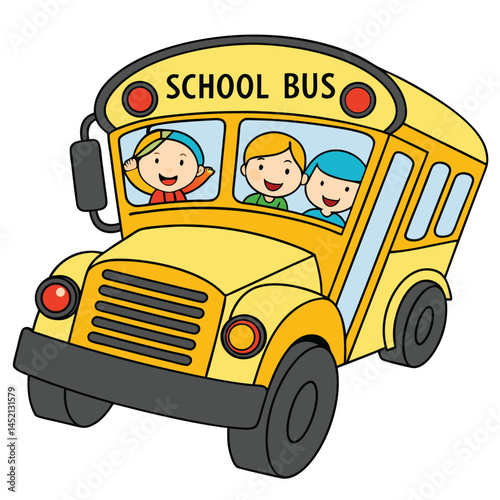 Yellow School Bus Illustration

