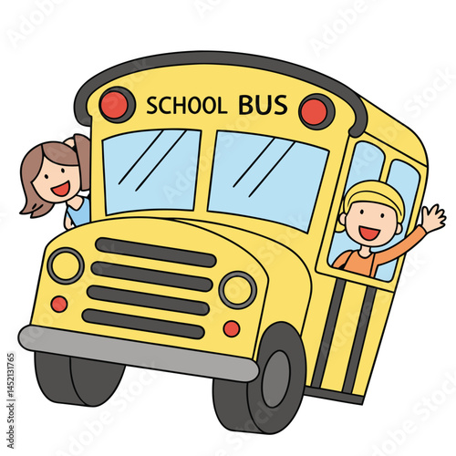 Yellow School Bus Illustration

