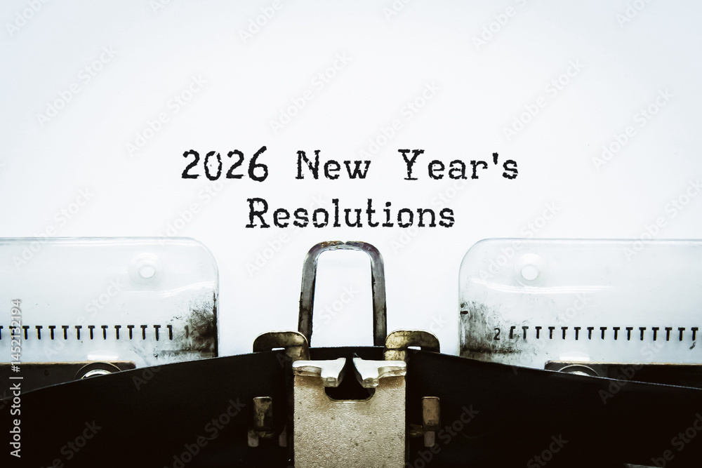 2026 New Year's Resolutions Typed on Vintage Typewriter