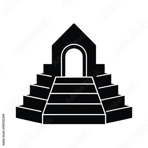 Dungeon Stairs Icon Silhouette Vector Illustration
