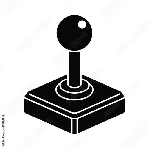 Joystick Arcade Icon Silhouette Vector Illustration