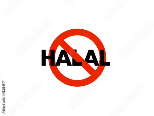 Non halal sign label icon