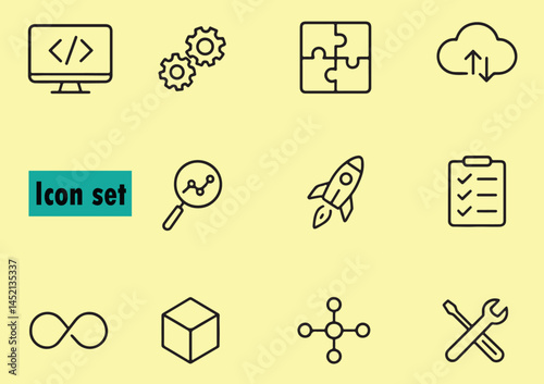 Web Icon Set Coding, Development, Startup, and More - EPS Vector Graphics