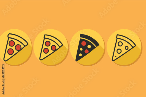 Pizza Slice Vector Icons Delicious Food Graphics for Your Designs