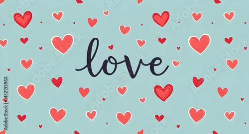seamless background with hearts, abstract floral background
