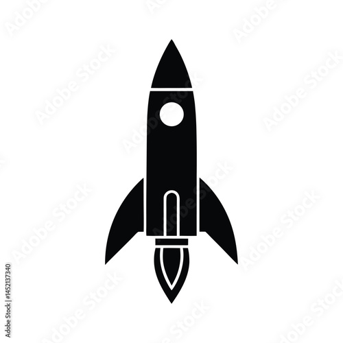 rocket launch stencil icon silhouette vector illustration