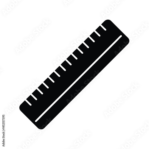 ruler measurement stencil icon silhouette vector illustration