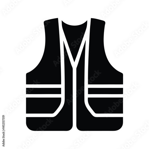 safety vest stencil icon silhouette vector illustration
