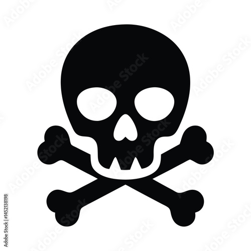 skull bones stencil icon silhouette vector illustration
