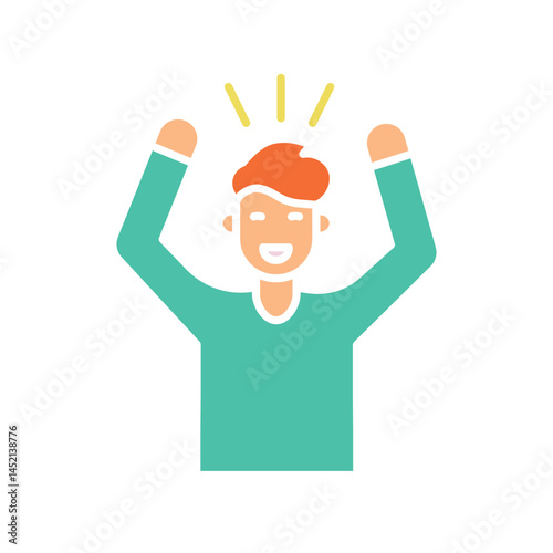 Joy emotion color flat icon for digital and print projects.
