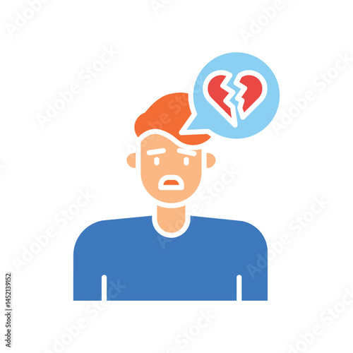 Disappointment emotion color flat icon for digital and print projects.