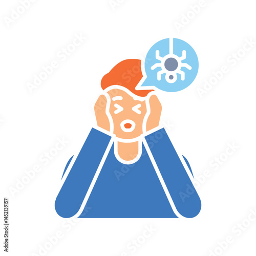 Fear emotion color flat icon for digital and print projects.