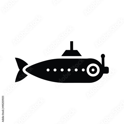 submarine underwater stencil icon silhouette vector illustration
