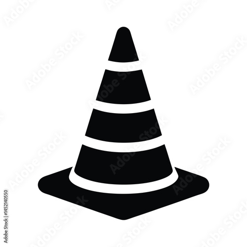 traffic cone icon silhouette vector illustration