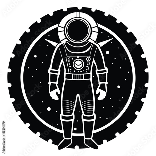 Astronaut vector silhouette illustration Astronaut in steampunk space gear