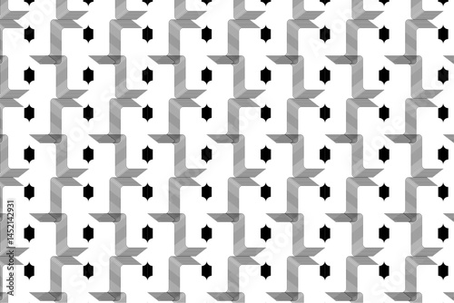 Seamless Black and White Geometric Pattern, Abstract Minimal Vector Background