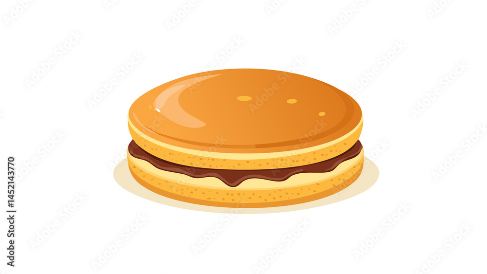 Dorayaki Illustration – Traditional Japanese Sweet Pancake with Red Bean Filling in Vector Art Style Dorayaki Illustration – Traditional Japanese Sweet Pancake with Red Bean Filling in Vector Art Style