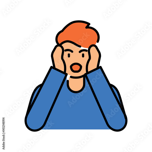 Awe emotion color line icon for digital and print projects.