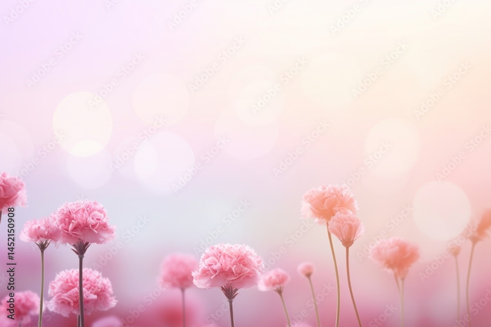 Obraz premium Carnation flowers border background backgrounds outdoors blossom.