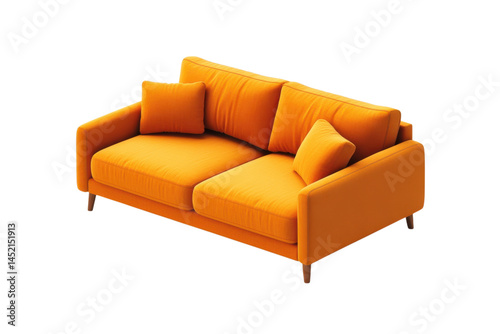 Modern Isometric Sofa: Stylish & Comfortable Living Room Design. Perfect for Interior Design on transparent background