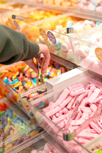 Colorful candies at the candy shop