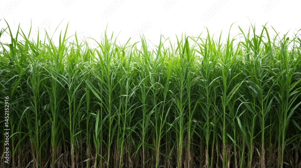 Fototapeta premium Lush green grass isolated on white background.