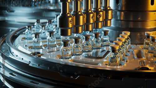 Pharmaceutical Bottling Process in a Modern Industrial Production Facility