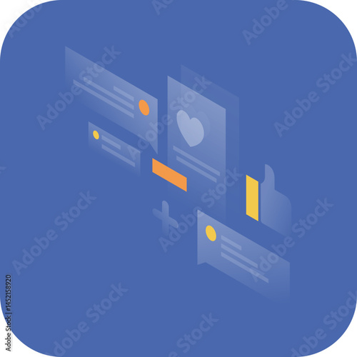 vector illustration and design concept of social media
