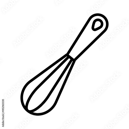 Illustration of a black whisk icon isolated on a white background