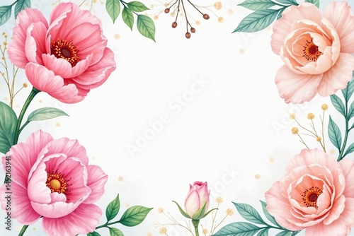 Delicate watercolor floral motif, pastel shades, floral pattern, flower print