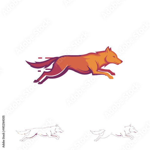 Running Wolf Logo