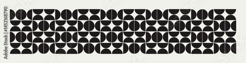Mid century modern half circles pattern vector. Graphical illustration for a unique banners, textiles and interior design.