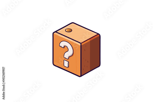 wooden block with a question mark symbol on a vibrant blue background, concept of curiosity and uncertainty