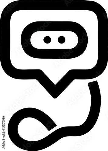 Robots dialogue bubble tethered to ground
