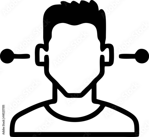 Silhouette of a man with blocked ears