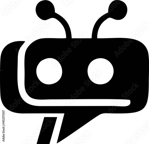Techy robot chat bubble with antennae