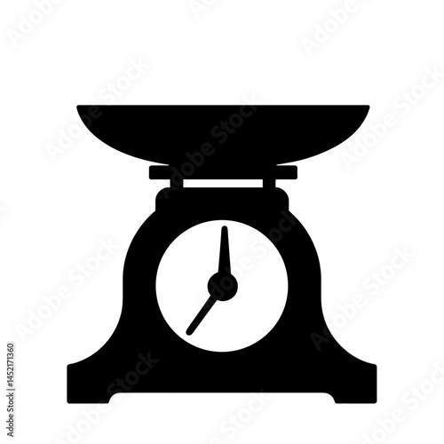 Silhouette of weighing scale on white background, zero waste concept