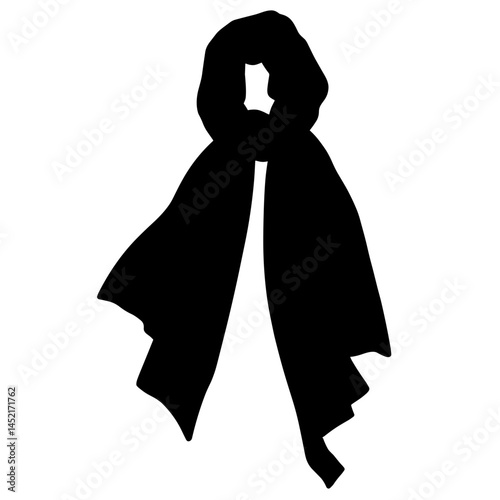 Silhouette of fabric scarf representing circular fashion, upcycling