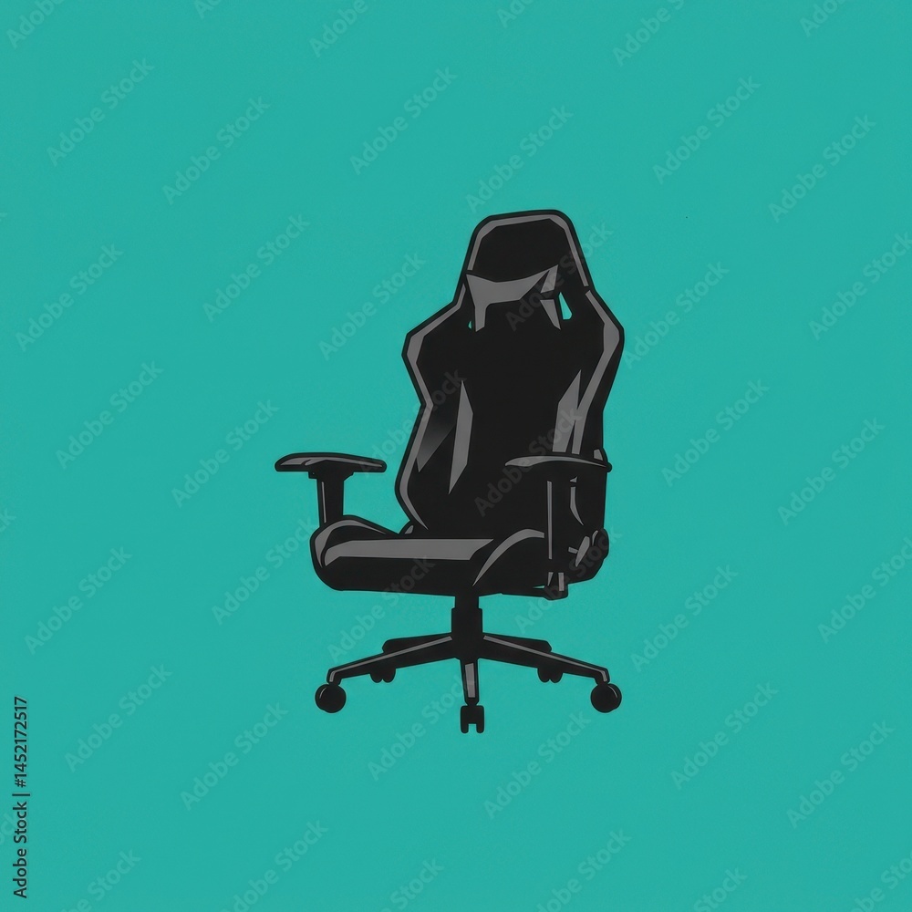 Fototapeta premium Black ergonomic office chair illustration