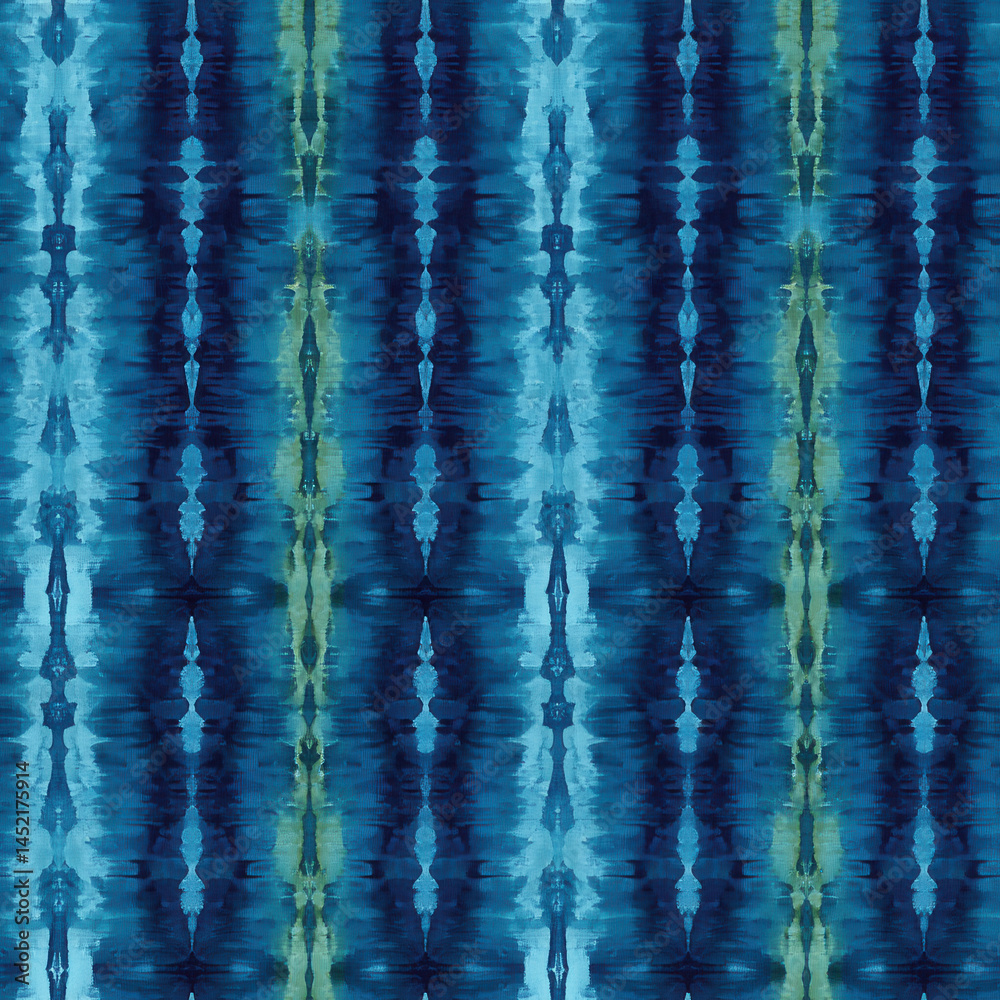 Seamless pattern with blue and green vertical stripes creates calming effect