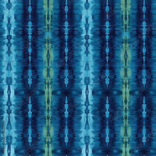 Obraz na płótnie Seamless pattern with blue and green vertical stripes creates calming effect w salonie